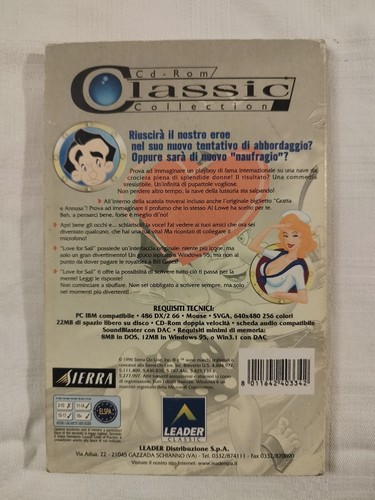 PC COMPUTER LEISURE SUIT LARRY LOVE FORE SAIL ITALIANO CON CYBERSNIFF 2000 RARO! - Imagen 2 de 7