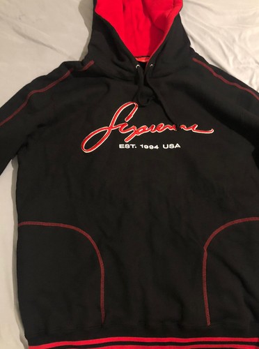 supreme contrast embroidered hooded sweatshirt