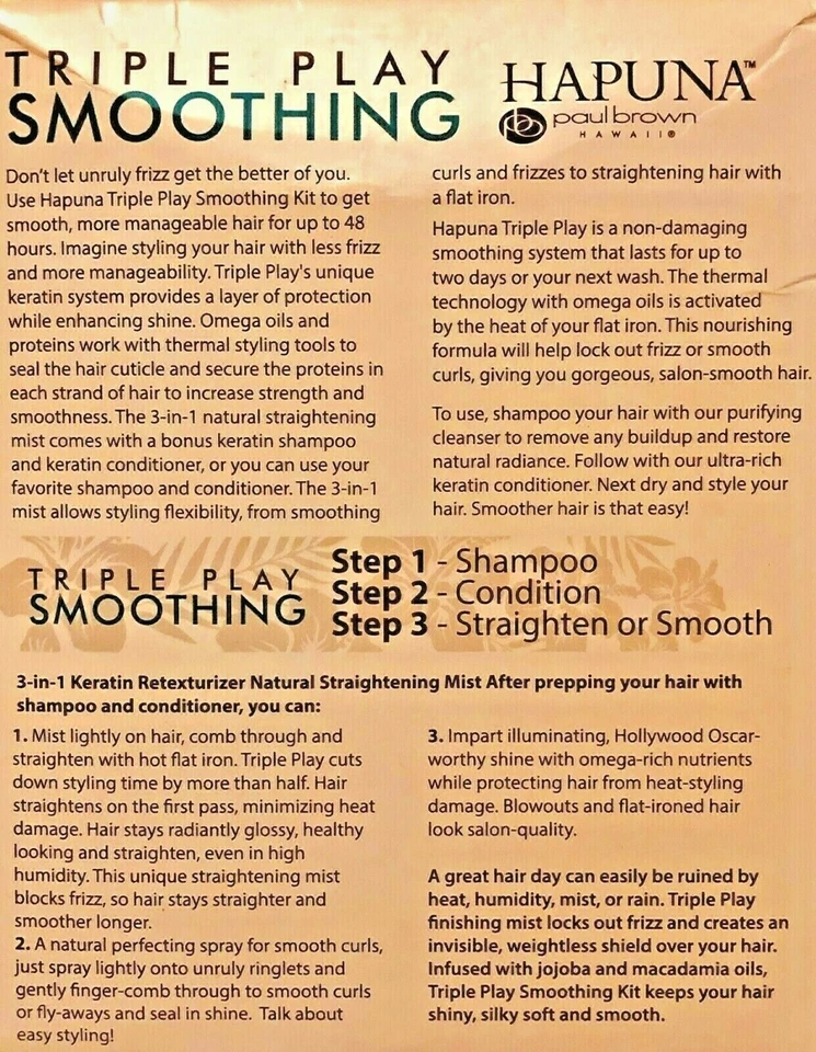 Kit de alisamento de queratina Paul Brown, 3 peças xampu 4 oz, 4 oz condição, 4 oz spray de névoa - Imagem 2 de 4