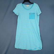 Michael Kors Women's Short Sleeve Shirt Dress Blue & White Stripe Size S