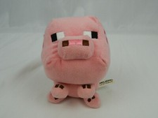 Minecraft Pink Pig Plush Stuffed Animal Bean Bag Mojang 2014 Jazwares 6"