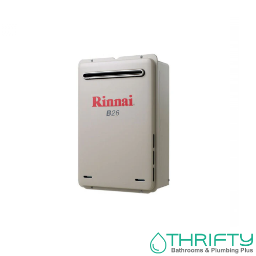 Rinnai B26 Continuous Flow Nat Gas Ext Water Heater 26L Preset 60ºC