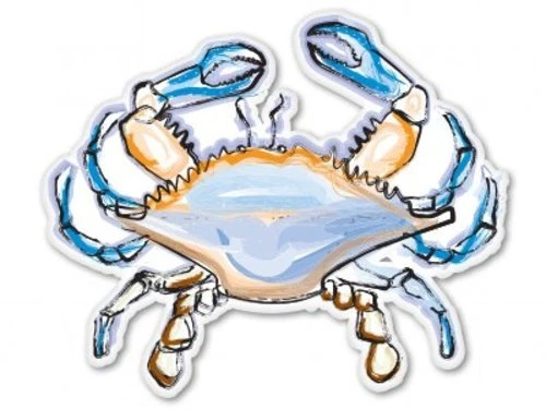 AK WALL ART Blue Crab Art Design Car Vinyl Sticker - SELECT SIZE