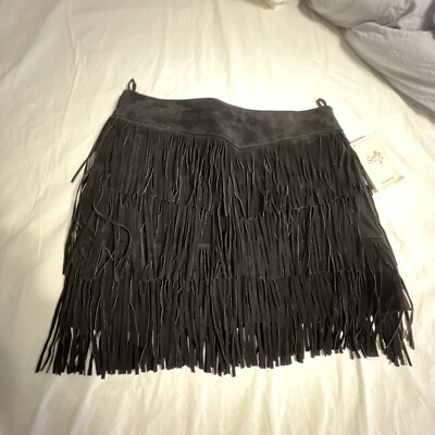 Scully Women's Boar Suede Fringe Skirt L704 UK