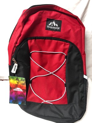 New with Tag Trailmaker Equipment Backpack Black RED 17X14X5 Never Used