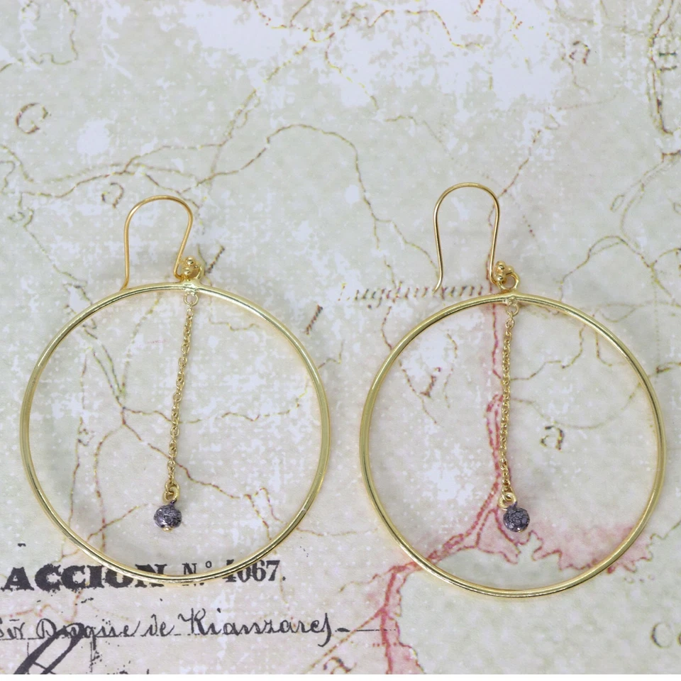 Pendientes hechos a mano de plata de ley 925 con diamantes pavé natural artículo de regalo joyería Foto 3 de 3