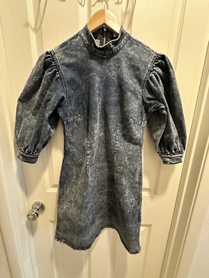 white christmas dresses Ganni Leopard Printed Denim Mini Dress main image 0