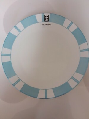 Set of 4 Godinger Jill Zarin Geometric Light Blue Design 10 1/2'' Dinner Plates