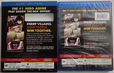 NEW MY HERO ACADEMIA: HEROES RISING BLU RAY + DVD 2 DISC SET WITH