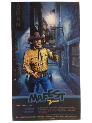 Tex Willer Poster / 565 x 980 mm (by Walter Venturi, Comic-Festival 2018), NEU.