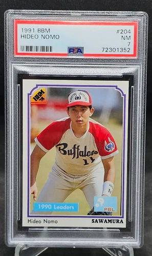 HIDEO NOMO PSA 7 NM 1991 BBM JAPANESE BASEBALL RC #204 BUFFALOES DODGERS