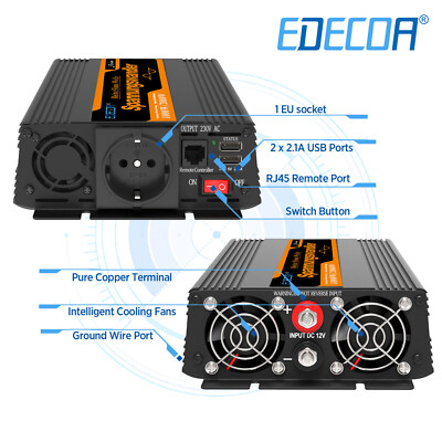 EDECOA SPANNUNGSWANDLER 12V 230V Reiner Sinus 3500W 7000W