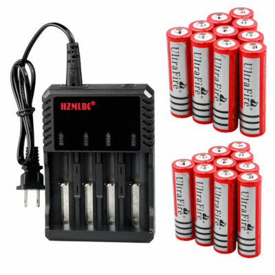 Rechargeable Battery 3.7V Button Top 3000mAh Lithium Battery Cell for Flashlight