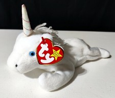 Ty Beanie Babies Plush - Mystic - MWMT, 1993/1994 White Unicorn Fantasy, Retired