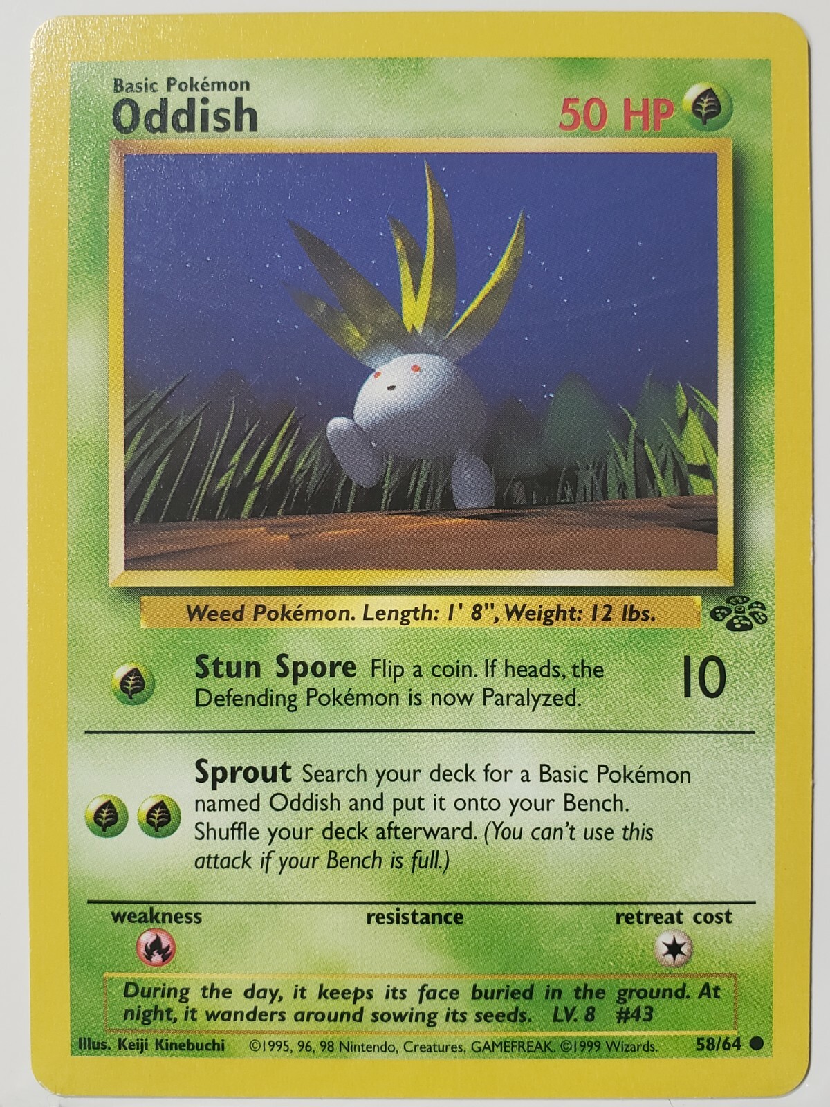 Oddish 58/64 - NM / M - Jungle Pokemon Card - Unplayed - $2 Combined Shipping