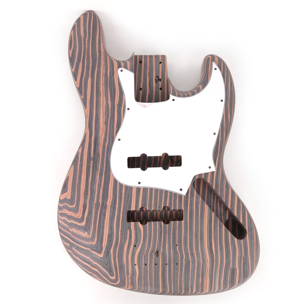 4-String Electric Guitar Jazz Bass Kit DIY Zebrawood Neck Fingerboard  Body