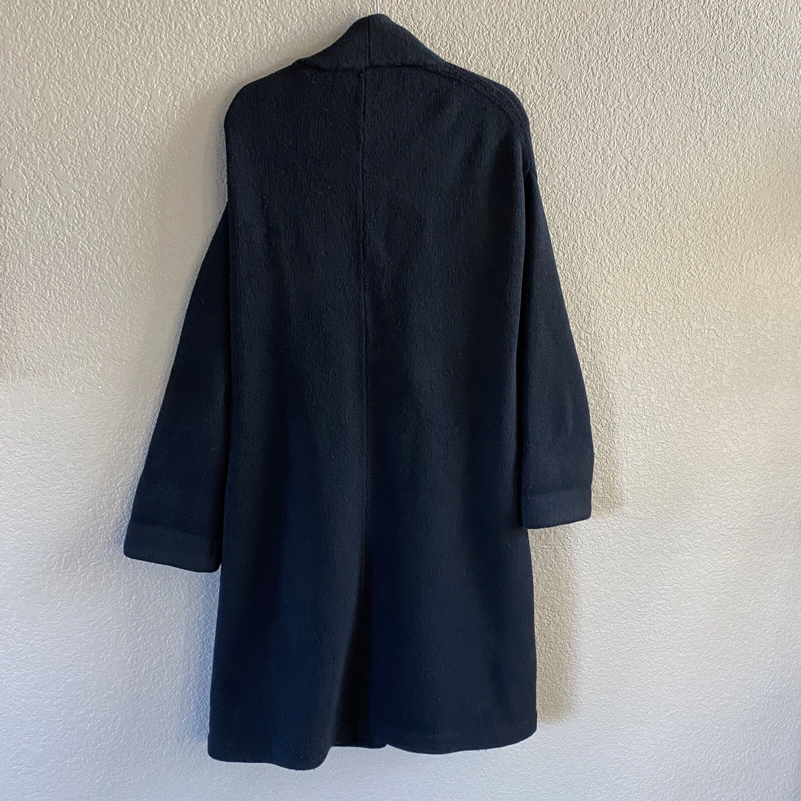 Cappotto Acne Studios donna XS nero lana bollita cravatta anteriore oversize Coatigan