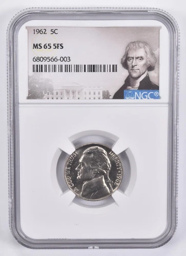 MS65 5FS 1962 Jefferson Nickel NGC Special Label