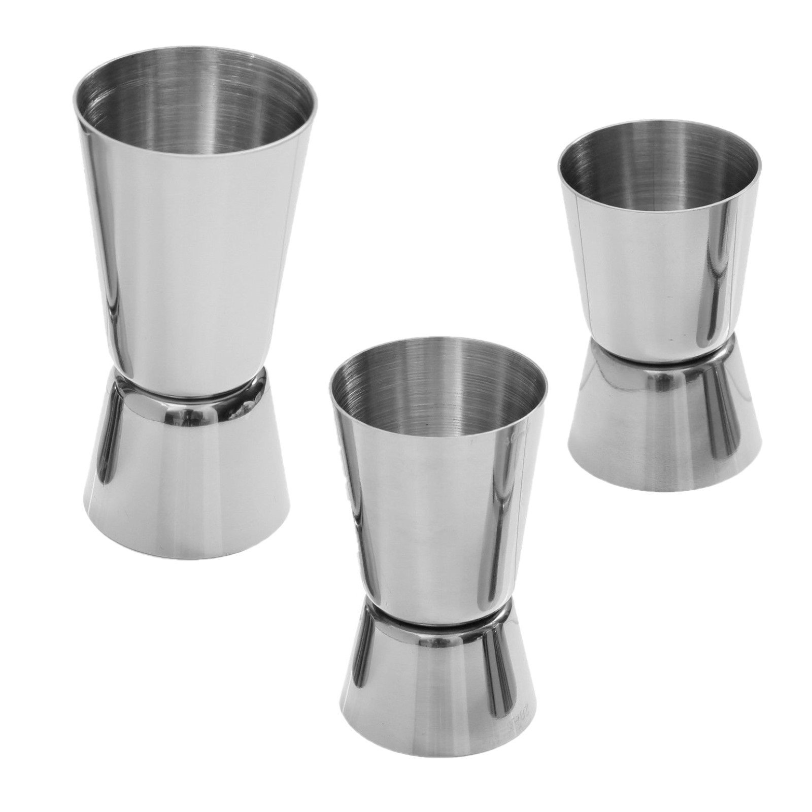 Edelstahl Cocktail Messbecher 2-Fach in 2cl 2,5cl 3cl 4cl 5cl Schnaps Dosierer