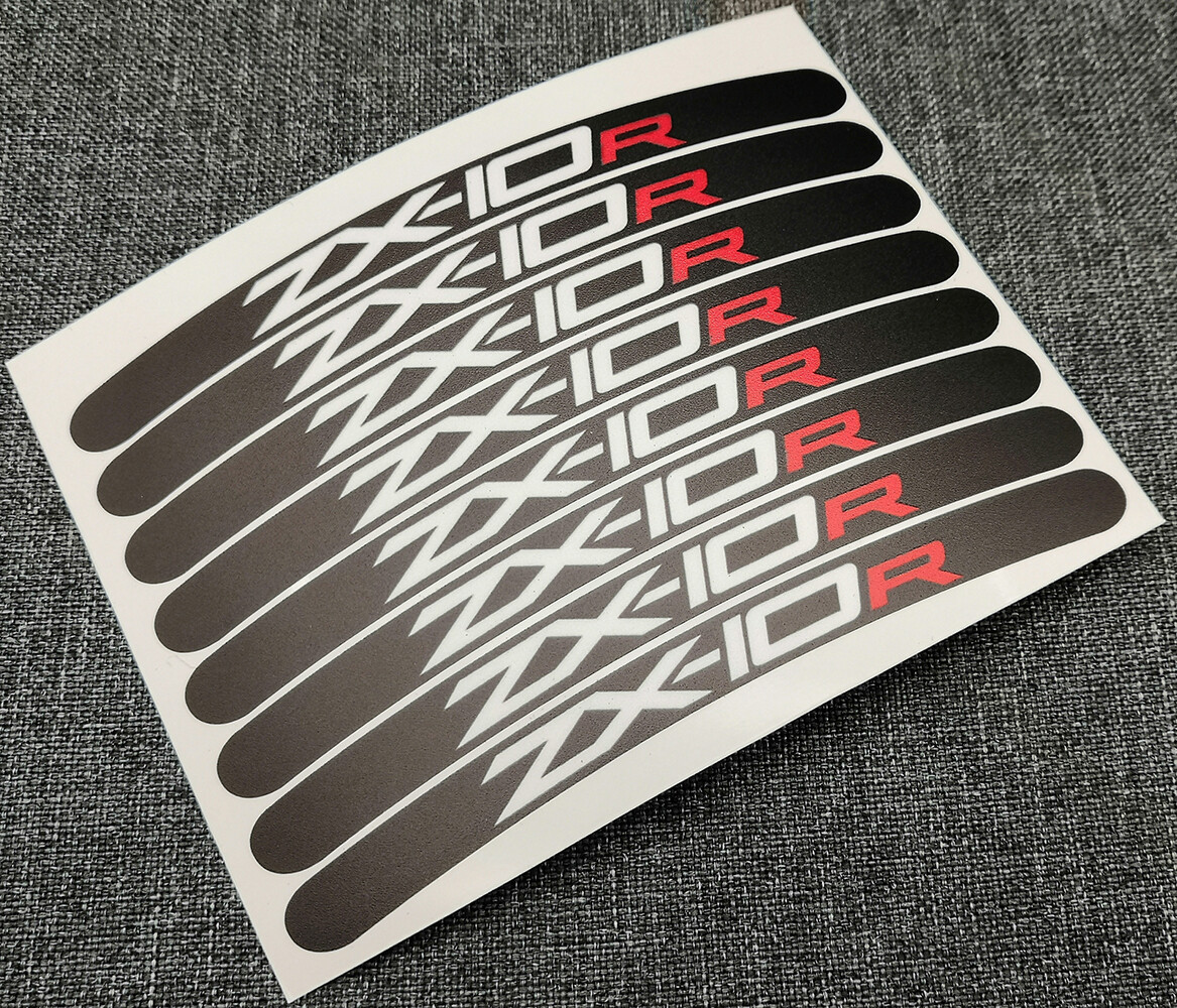 8X ZX-10R Zx10r Motorcycle Wheel Decals Rim Stickers Stripes Set
