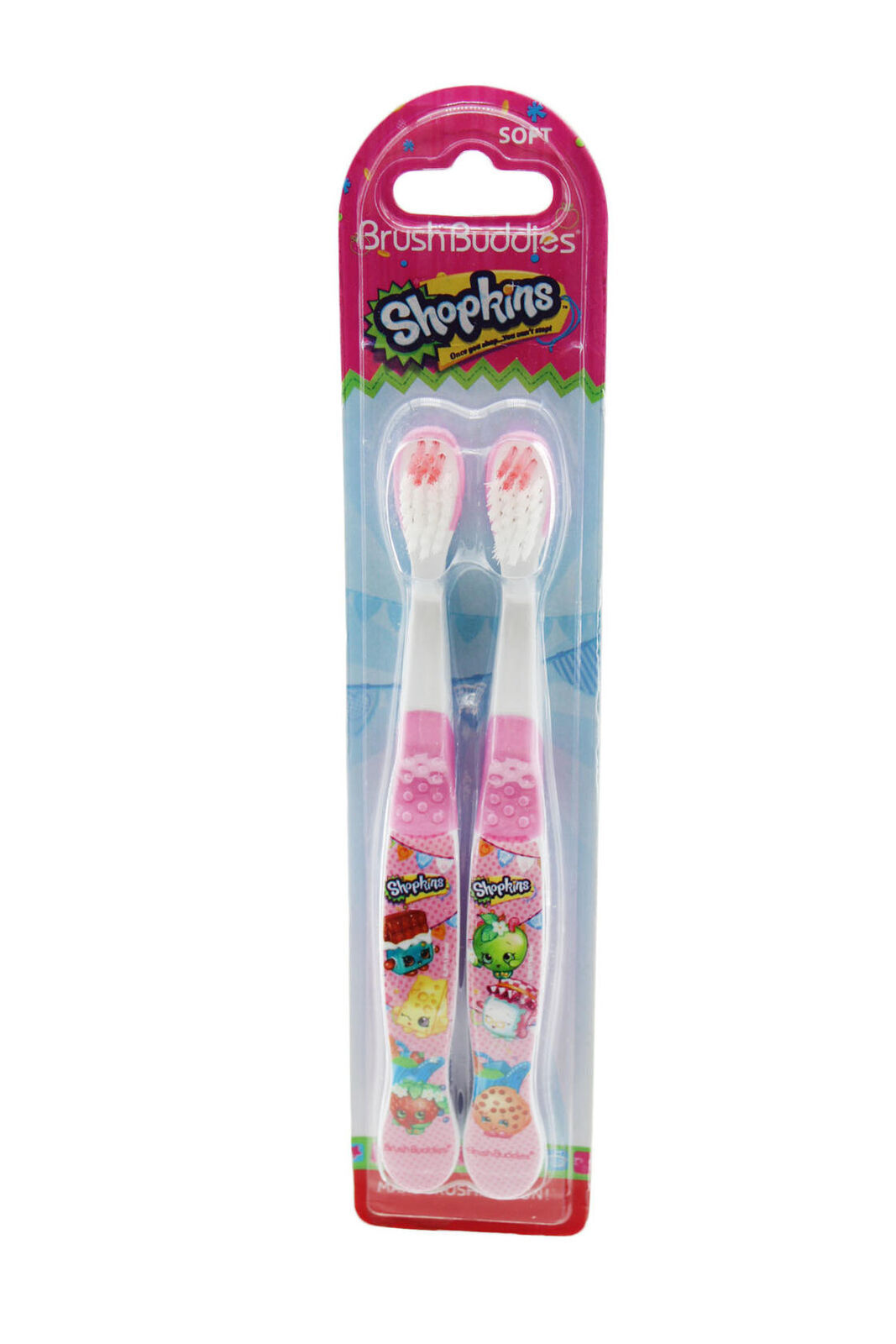 kIds Toothbrush Brush Buddies 2 Piece Shopkins Toothbrush