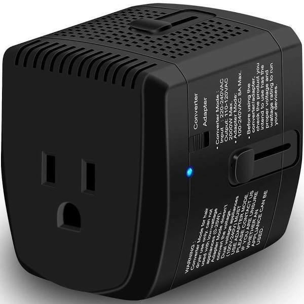 2000watts Travel Adapter And Converter Combo Step Down Voltage 220v To 