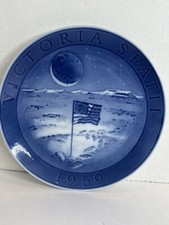 royal copenhagen 1969 Moon Landing Blue White Porcelain Plate Victoria spatii