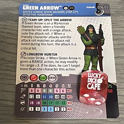 DC Heroclix Masters of Time 036.01 Green Arrow Rare Team Up Card