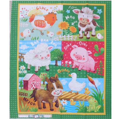 Patchwork Quilting Sewing Fabric Farm Panel 95x110cm - Picture 3 of 10
