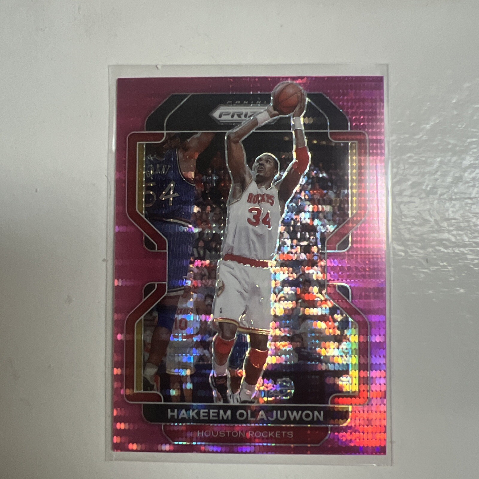 Hakeem Olajuwon 2021-22 Panini Prizm #265 PINK PULSAR /42