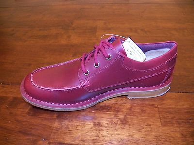 New Mens Ugg Lowell Cordovan Red Leather Oxford Dress Lace  display picture 3