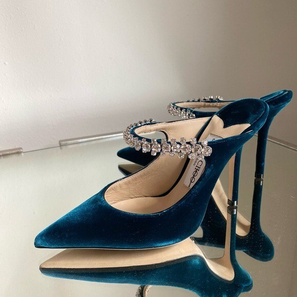 New Jimmy Choo Bing 100 Dragonfly Velvet Pumps with Crystal New Jimmy Choo Bing 100 Dragonfly Velvet Pumps with Crystal