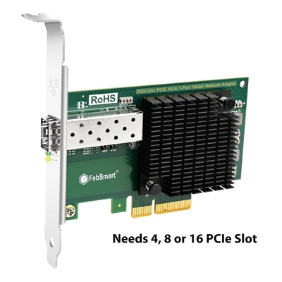 PCIe 10G SFP+ Fiber Ethernet Boards - 1 and 2 Socket Available