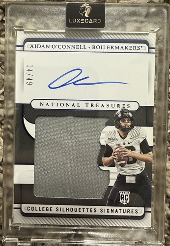 2023 National Treasures Collegiate Aidan O’Connell Rookie Jersey Auto #14/49 