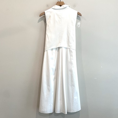 Elie Tahari Womens 2 Poplin Sleeveless Eyelet Studded Tie Front Dress White FLAW - Picture 12 of 15