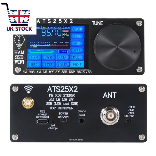 Black ATS25X2 Radio Receiver FM RDS AM LW MW SW SSB DSP Receiver w/ WIFI Antenna - Picture 12 of 14