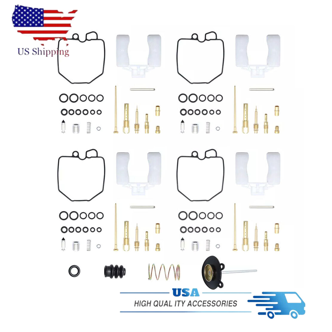 4-Piece Carburetor Rebuild Kit for 1981-1982 Honda CB650 CB650C Motorcycle  