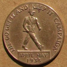 NOS 1938 ŻETON KAMPANII CHEVROLET lub MEDAL DOSKONAŁY #BB32