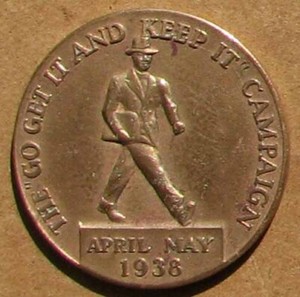 NOS 1938 CHEVROLET CAMPAIGN TOKEN or MEDAL EXCELLENT #BB32