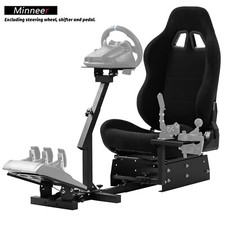 Minneer Racing Flight Simulator Cockpit with Black Seat fit for Logitech X52 X56