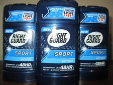 3x Right Guard Sport Victory Anti-Perspirant Deodorant Solid Deodorant 1 .8 oz