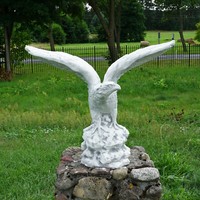 Adler Steinadler Links Steinfigur H.95 Cm 70 X 114 Cm 165 Kg Beton Frostsicher