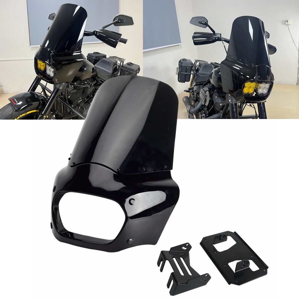 Headlight Fairing w/ 15"" Windshield For Harley Softail Fat Bob 114 FXFBS 2018-24