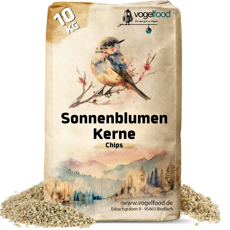 10 kg Sonnenblumenkerne geschält Bruch Chips Vogelfutter Strefutter Wildvögel