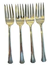 1881 Rogers Del Mar Vintage Silverplate Oneida Silver Salad Forks 4 Pcs 2413