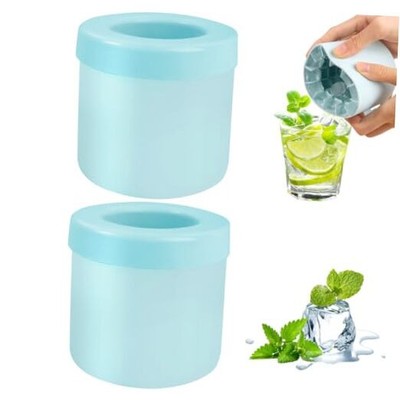 Cylinder Silicone Ice Cube Mold, New 3D Ice Cubes Maker, Decompress Ice 