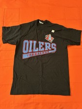 Vintage Oilers T Shirt Mes Large Pro Player 1997 Black Made In USA!