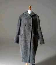 Vintage 60s  Fuzzy Fibre Mohair, Alpaca Raglan Sleeve Cocoon Coat UK12 to Uk16