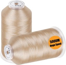 - 2 Huge Spools 5000M Each Polyester Embroidery Machine Thread 40WT for Commerci