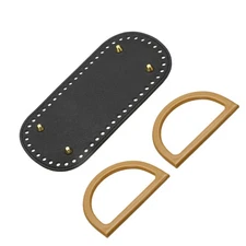 Bag Bases for Crochet 8.7" x 3.9" Oval Bag Bottom Shaper with Handle Black